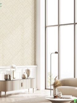 วอลเปเปอร์ลายอิฐโมเดิร์นสีน้ำตาล หน้ากว้าง 1 เมตร