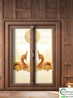 วอลเปเปอร์สั่งพิมพ์ลายไทยติดประตู PLT-038-B