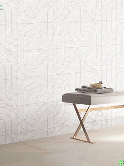 วอลเปเปอร์ติดผนังลายโมเดิร์น สีเทาเส้นสีทอง หน้ากว้าง 1 เมตร