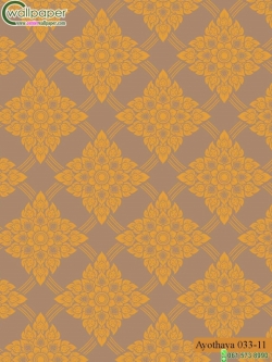 วอลเปเปอร์ลายไทยห้องพระ ลายประจำยามสีน้ำตาล