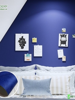 วอลเปเปอร์ติดผนังลายเรียบสีน้ำเงิน