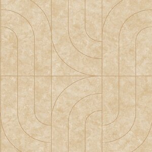 วอลเปเปอร์ติดผนังลายโมเดิร์น สีน้ำตาลเส้นสีทอง หน้ากว้าง 1 เมตร