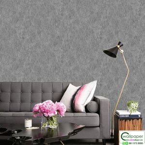 วอลเปเปอร์บ้าน ลายปูนเปลือยคอนกรีต สีเทาดำ No.9821-4