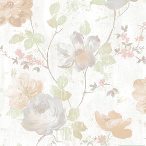 วอลเปเปอร์ลายดอกไม้หลากสี พื้นครีม No.VRD20103