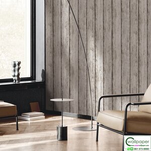 วอลเปเปอร์ลายแผ่นไม้ สีขาวปนน้ำตาลทอง No.88651-1