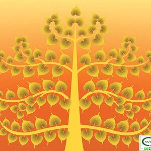 วอลเปเปอร์ลายต้นโพธิ์ THAI-629