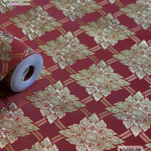 wallpaper ลายไทย ตราประจำยาม สีแดง-ทอง