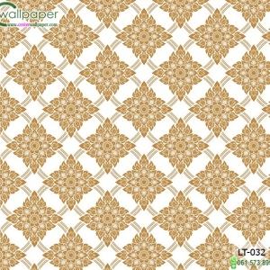 wallpaper ลายไทยห้องพระ ลายประจำยามสีขาว