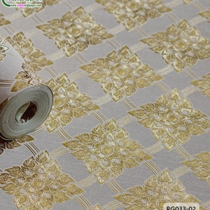 wallpaper ลายไทย ตราประจำยาม สีครีม-ทอง