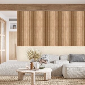 วอลเปเปอร์ไม้ระแนงสีน้ำตาลอมเหลืองสว่าง