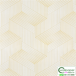 วอลเปเปอร์โมเดิร์นกราฟฟิคสีทองพื้นขาว No.10316-1