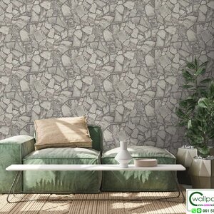 วอลเปเปอร์ลายหิน สีเทา