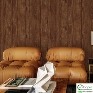 วอลเปเปอร์ลายแผ่นไม้ สีโอ๊คเข้ม No.88650-2