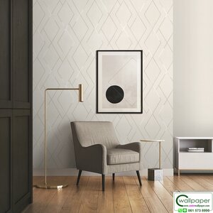 วอลเปเปอร์ลายซิกแซก สีเทาอ่อน No.10314-1