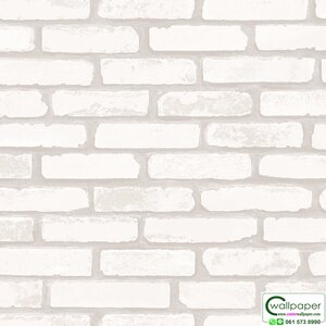 วอลเปเปอร์ลายอิฐ สีขาวอมเทา NO.AW60-91