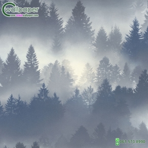 วอลเปเปอร์ลายต้นไม้ใบไม้ สีน้ำเงิน