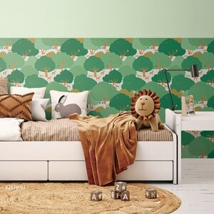 วอลเปเปอร์ห้องเด็ก ลายกวางน้อยในป่า No.82570-01