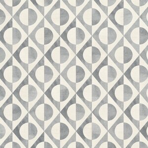 วอลเปเปอร์ติดผนังลายวงกลม สีขาว เทา