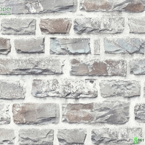 วอลเปเปอร์ลายอิฐ สีเทา