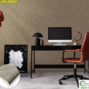 วอลเปเปอร์ลายหินอ่อนสีน้ำตาลเข้ม