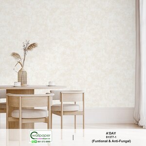 วอลเปเปอร์ลายปูนเปลือย เทกเจอร์ผ้า สีเบจ No.81377-1