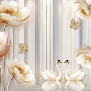 วอลเปเปอร์สั่งพิมพ์ลายดอกไม้ F3D-B-6