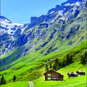 ภาพวิวสำเร็จรูป ภาพหมู่บ้านในหุบเขา