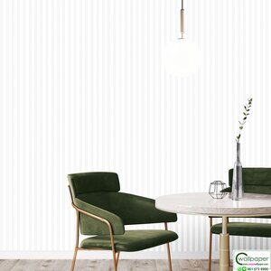 วอลเปเปอร์ลายไม้ระแนงสไตล์โมเดิร์น สีขาว