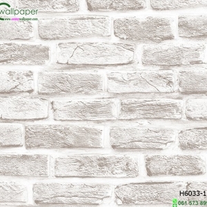 วอลเปเปอร์ติดผนังลายก้อนอิฐ สีน้ำตาลเทา
