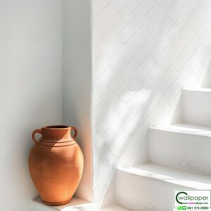 วอลเปเปอร์ลายอิฐสีขาวอมครีม No.9450-1