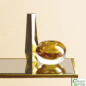 วอลเปเปอร์สีครีม มีกลิตเตอร์สีทอง No.DCG2504-1