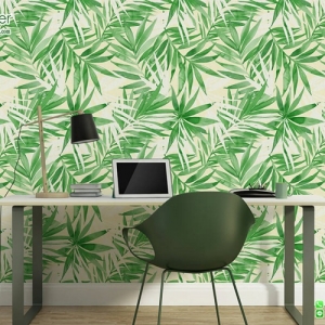 วอลเปเปอร์ติดผนังลายใบไม้