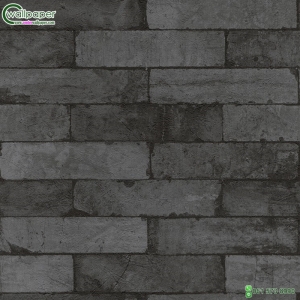 วอลเปเปอร์ลายหินอิฐบล็อกสีดำปนเทา