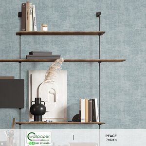 วอลเปเปอร์สีเขียวอมฟ้า No.74034-4