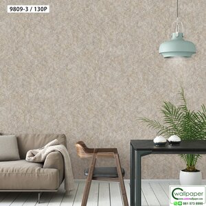 วอลเปเปอร์บ้านลายปูนเปลือย สีน้ำตาลแข้ม No.9809-3