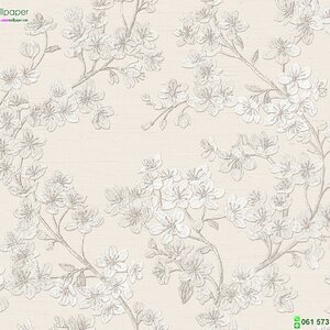 วอลเปเปอร์ติดผนังลายดอกไม้ พื้นหลังสีเทาน้ำตาลแท็กเจอร์ผ้าปัก