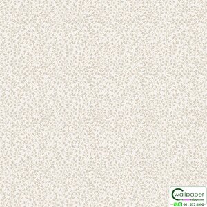 วอลเปเปอร์ลายใบไม้เล็กๆ สีน้ำตาล พื้นสีขาว