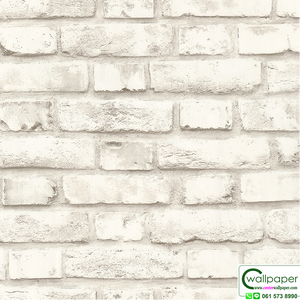 วอลเปเปอร์ลายอิฐ สีขาวปนน้ำตาลอ่อน No.10304-1