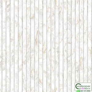 วอลเปเปอร์ลายระแนงหินอ่อน สีขาวเทาแทรกสีทอง