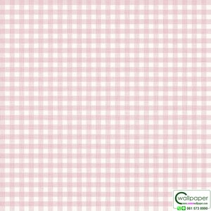 วอลเปเปอร์ลายตารางสก๊อต สีชมพูขาว