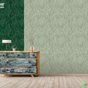 วอลเปเปอร์ลายใบไม้สีเขียว