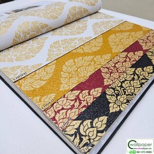 วอลเปเปอร์ลายไทย ลายพุ่มข้าวบิณ