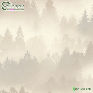 วอลเปเปอร์ลายต้นไม้ใบไม้ สีครีม