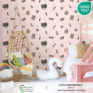 วอลเปเปอร์ห้องเด็ก สีส้มโอรส No.5167-2