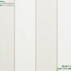 วอลเปเปอร์ติดผนัง ราคาถูก ลายทางสีครีมน้ำตาล