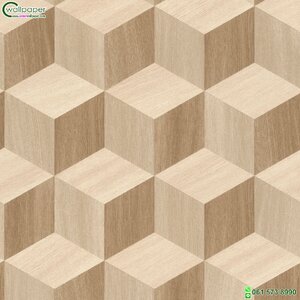 วอลเปเปอร์ลายไม้โมเดิร์นกราฟฟิค สีน้ำตาล