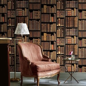 วอลเปเปอร์หน้ากว้าง 1 เมตร ลายชั้นหนังสือ