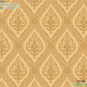 wallpaper ลายไทยห้องพระ ลายเทพพนมสีทอง