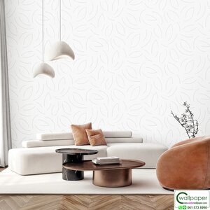 วอลเปเปอร์ลายเส้น สีเงินพื้นสีขาวอมเทา No.52516-1