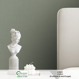 วอลเปเปอร์สีเทาอมเขียว No.87469-5